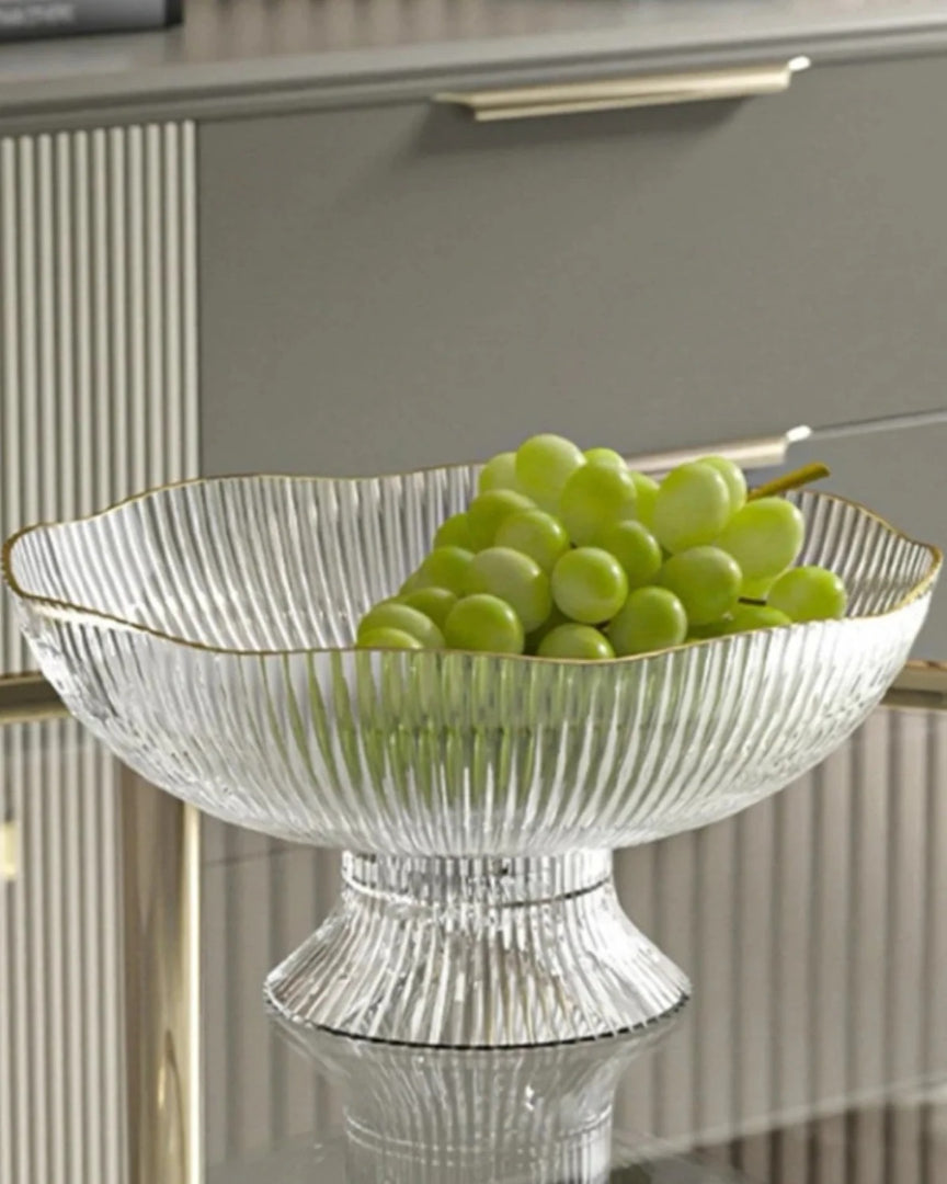Minimalistische glazen fruitschaal