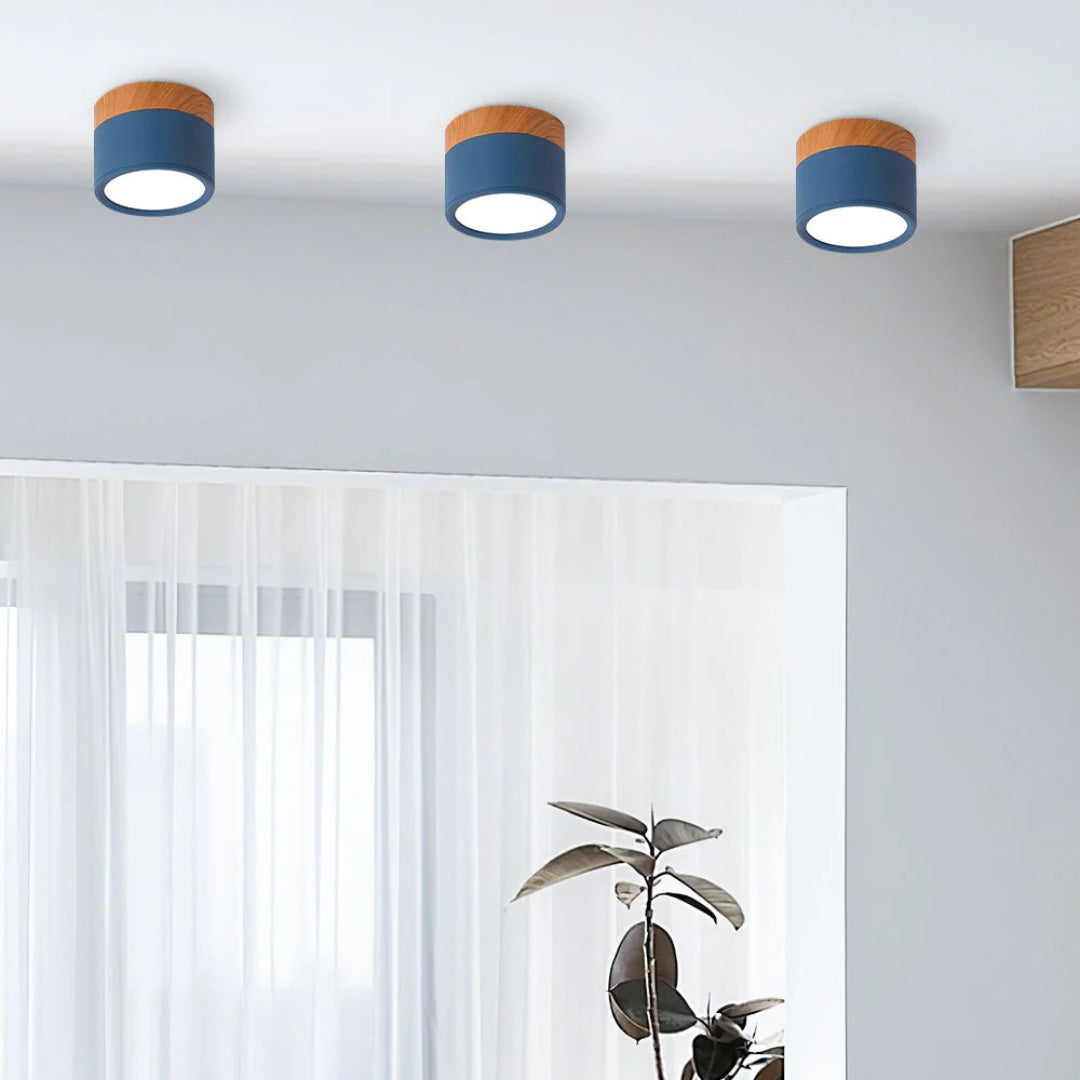 Nordische houten plafondlamp