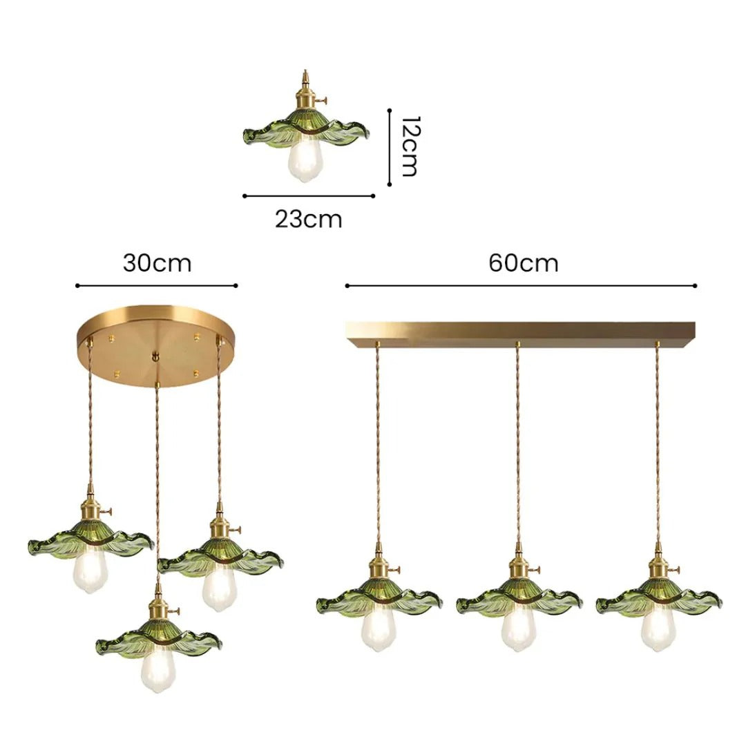 Vintage Bloemvormige Glazen Hanglamp