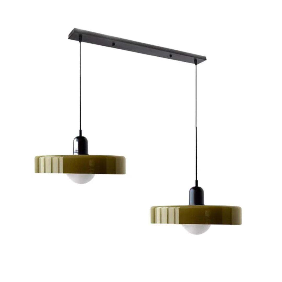 Retro metalen glazen hanglamp