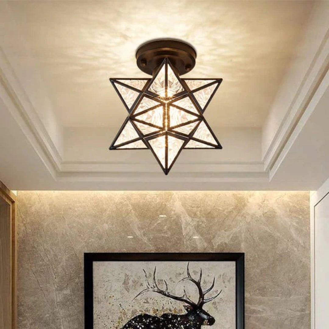 Stervormige metalen plafondlamp