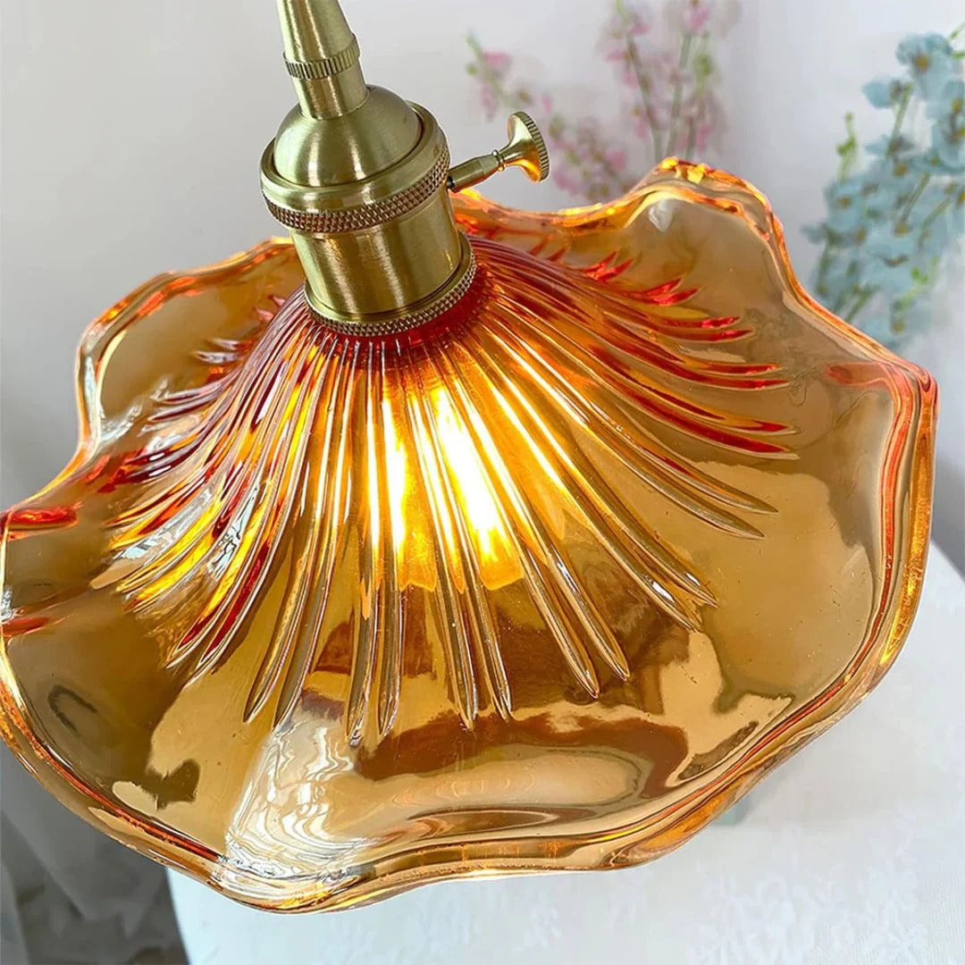 Vintage Bloemvormige Glazen Hanglamp