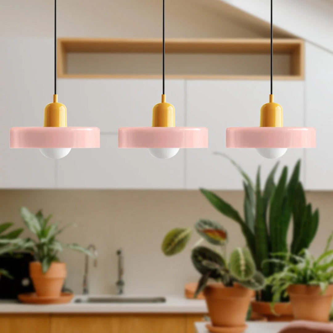 Retro glazen drievoudige hanglamp