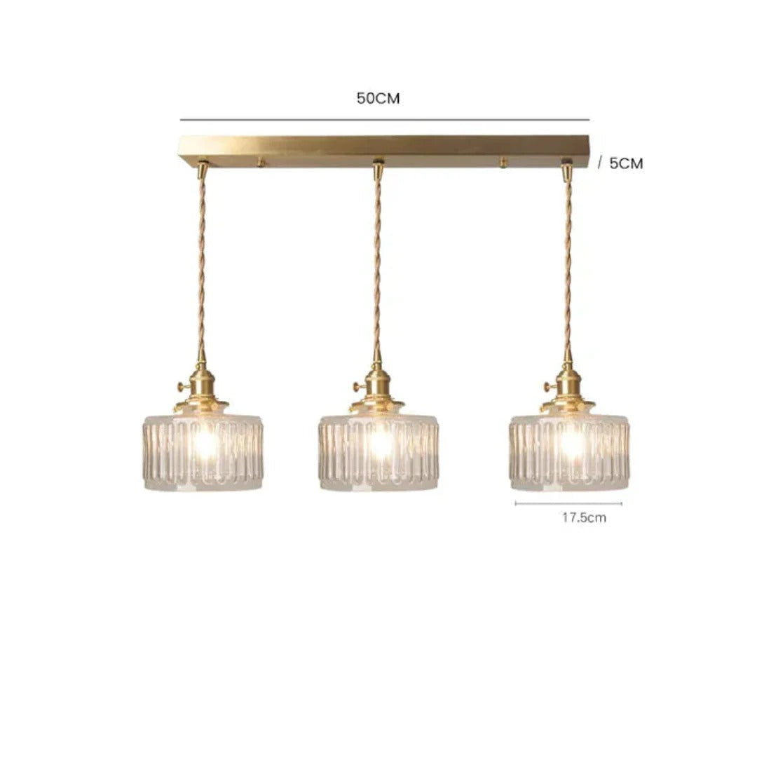 Geribbelde glazen hanglamp