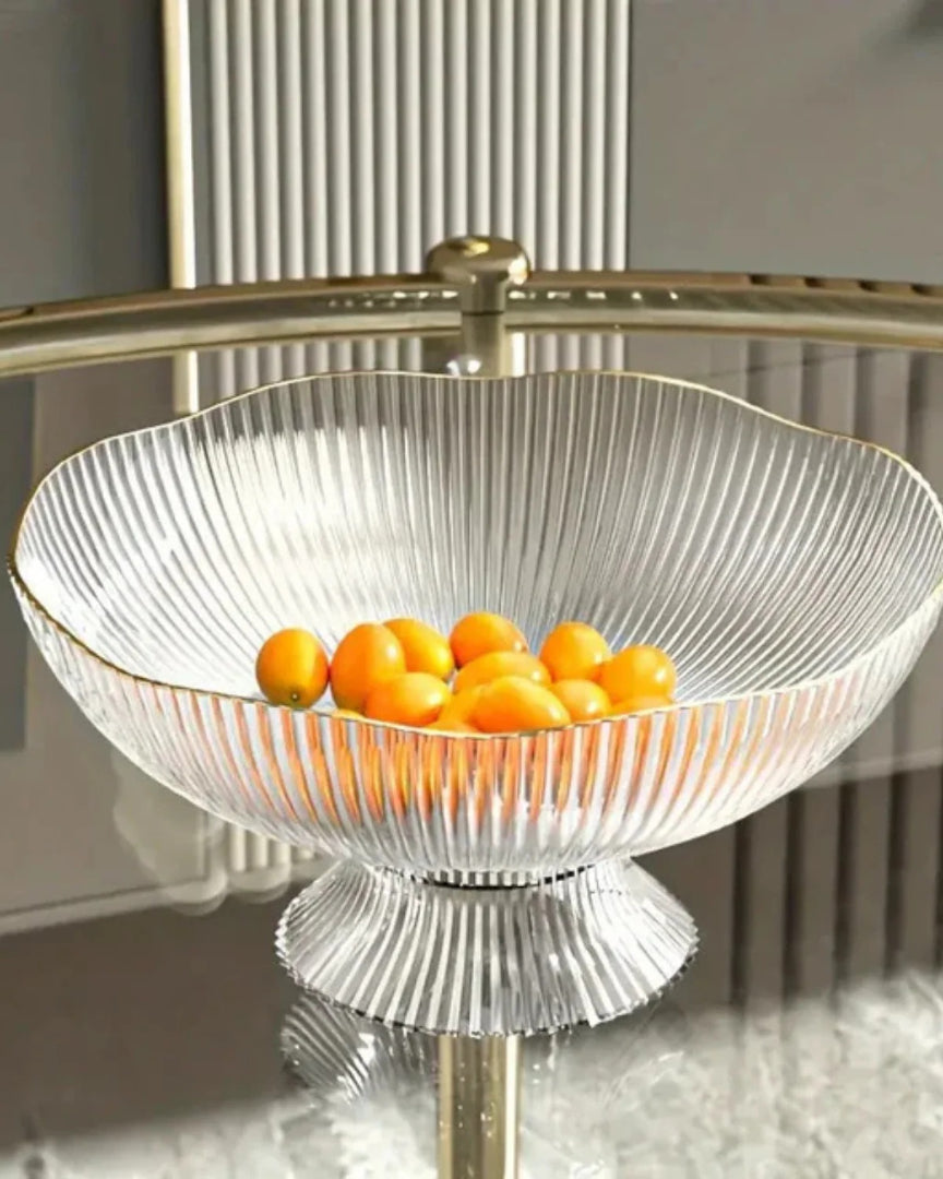 Minimalistische glazen fruitschaal