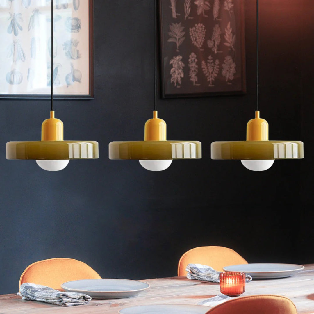 Retro glazen drievoudige hanglamp