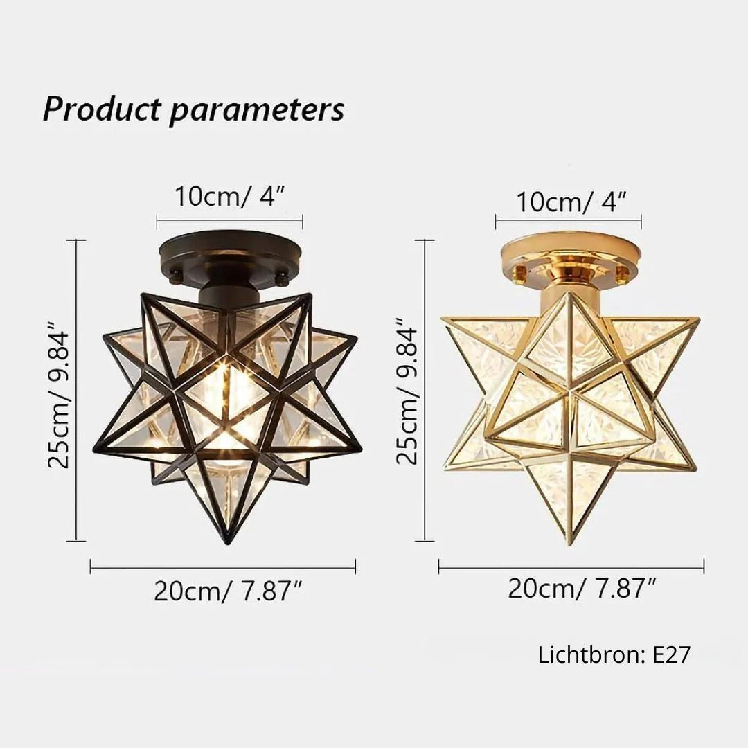 Stervormige metalen plafondlamp