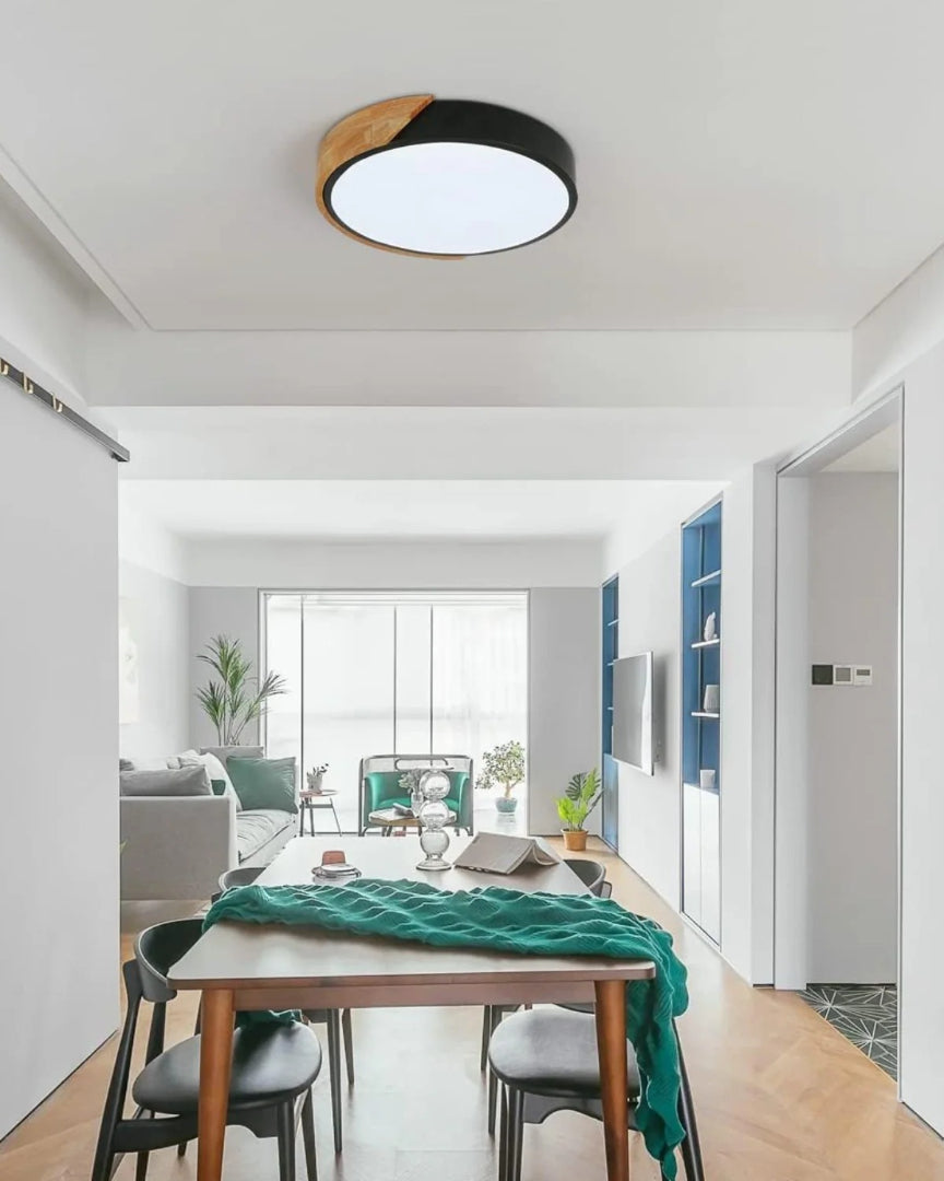 Contemporaine houten LED plafondlamp