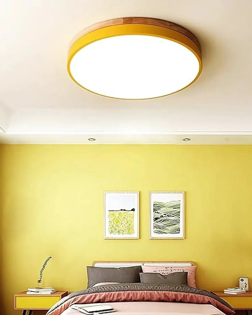 Scandinavische houten LED plafondlamp