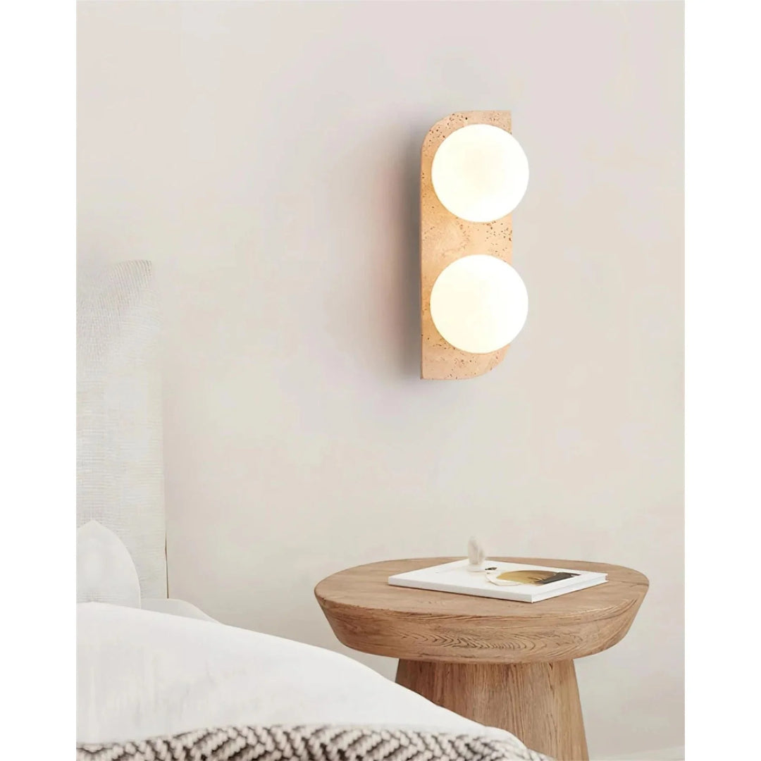 Ronde Stenen Wandlamp