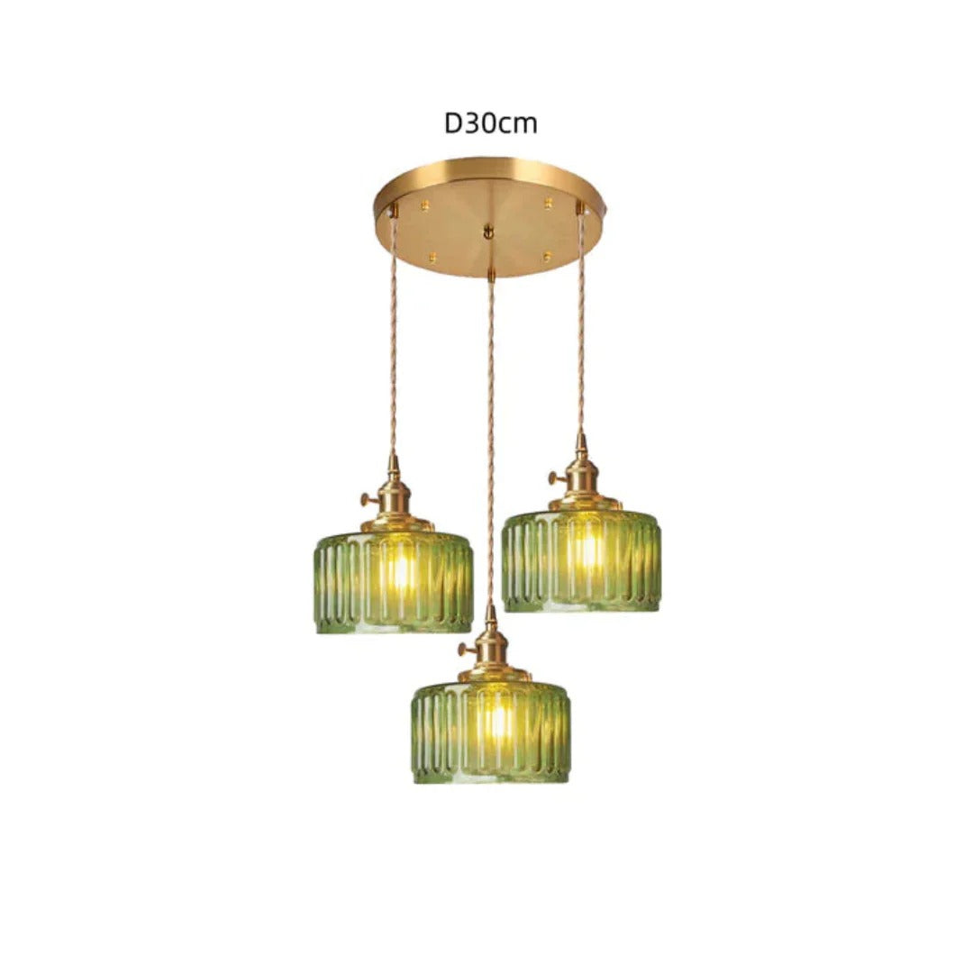 Geribbelde glazen hanglamp
