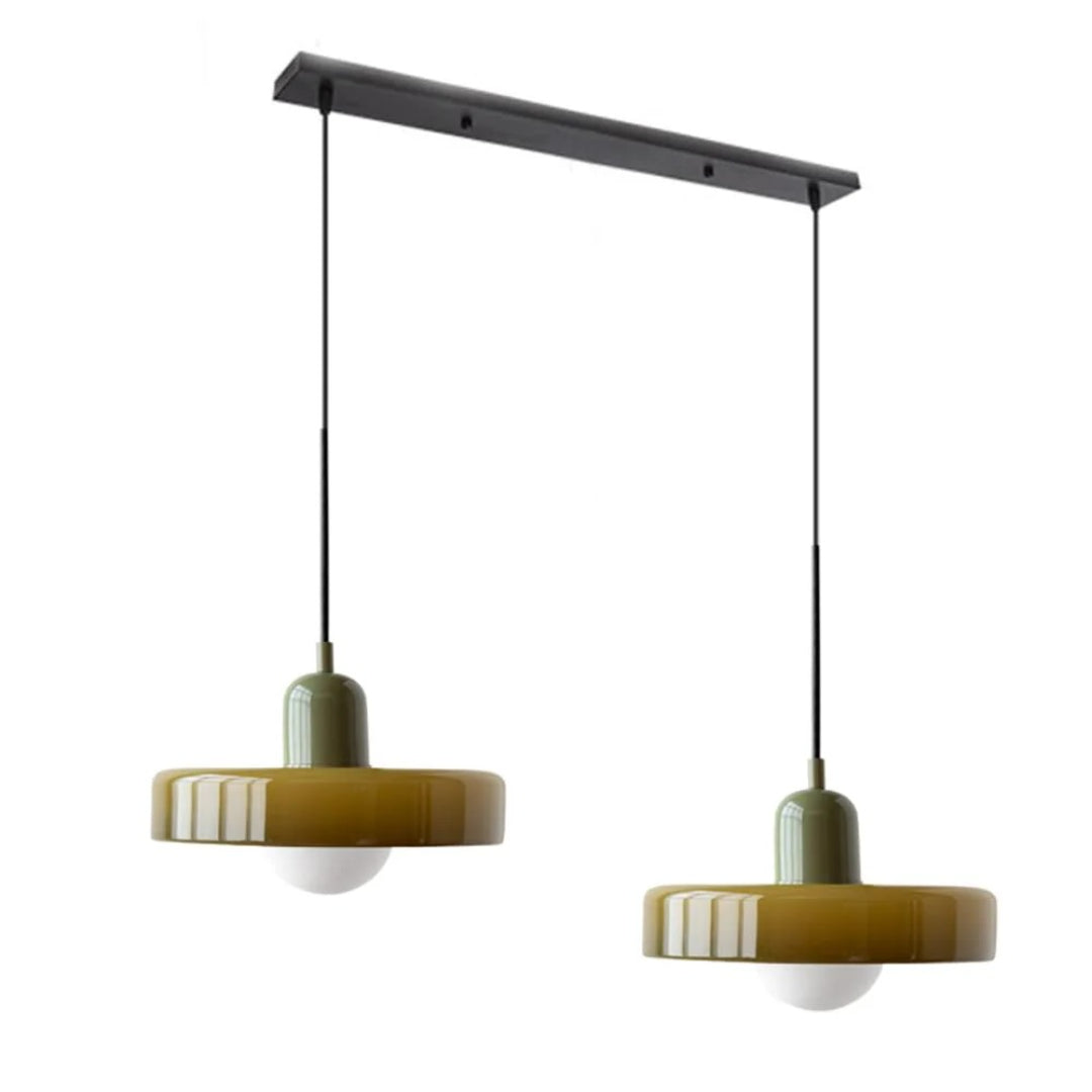 Retro metalen glazen hanglamp