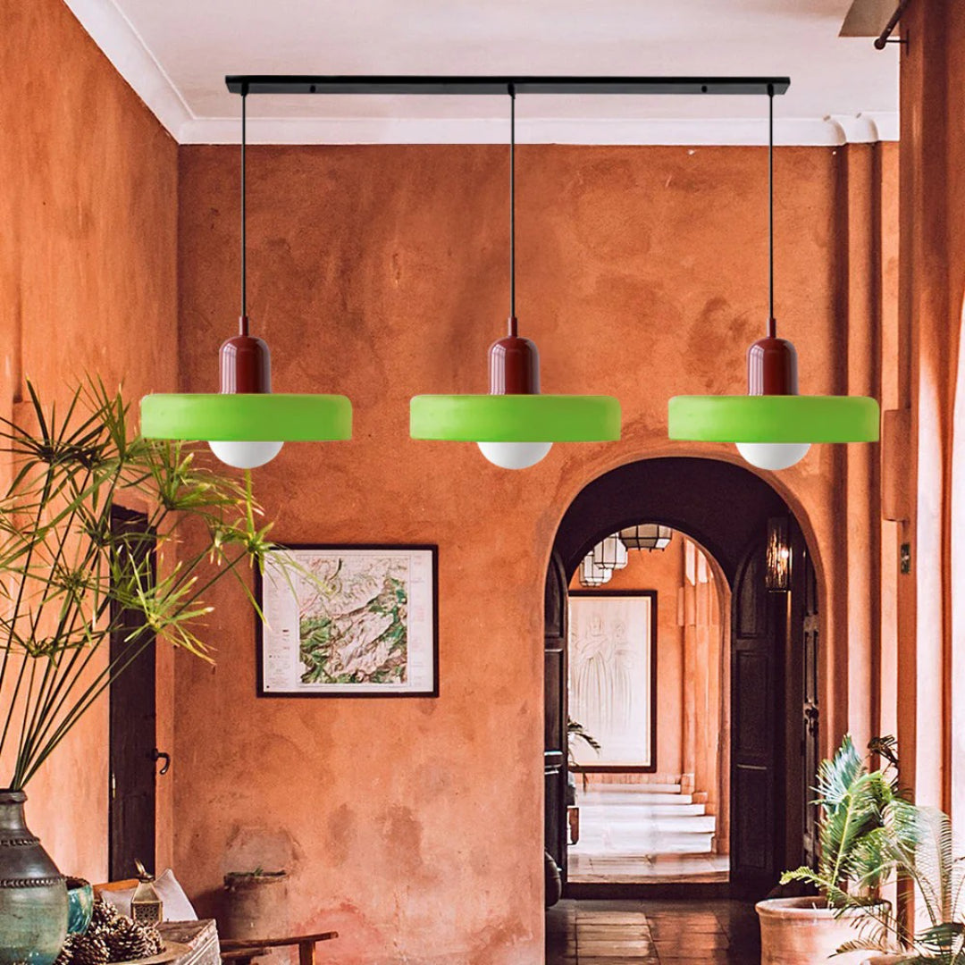 Retro glazen drievoudige hanglamp