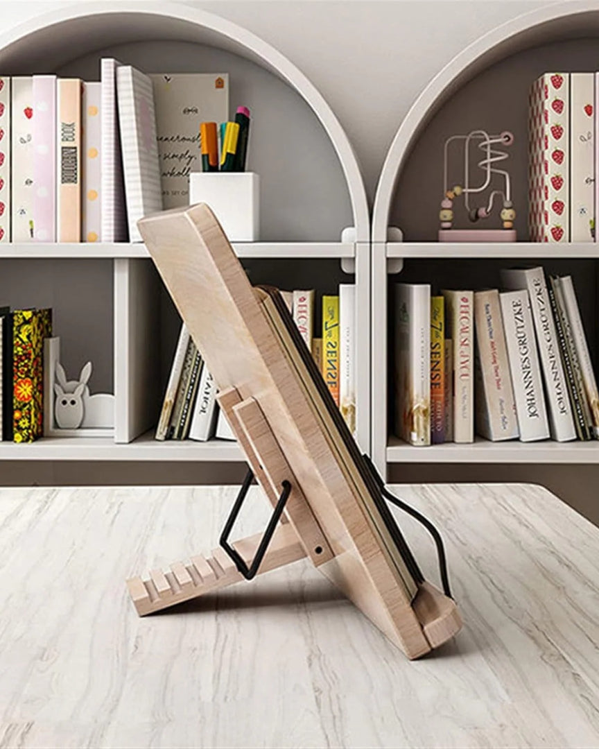 Verstelbare houten tabletstandaard