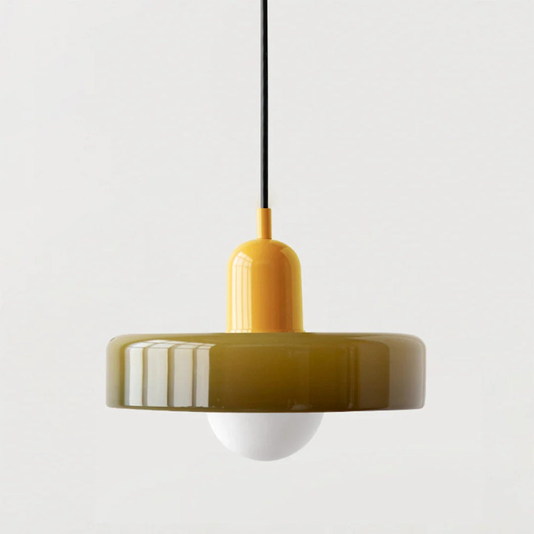 Retro metalen glazen hanglamp