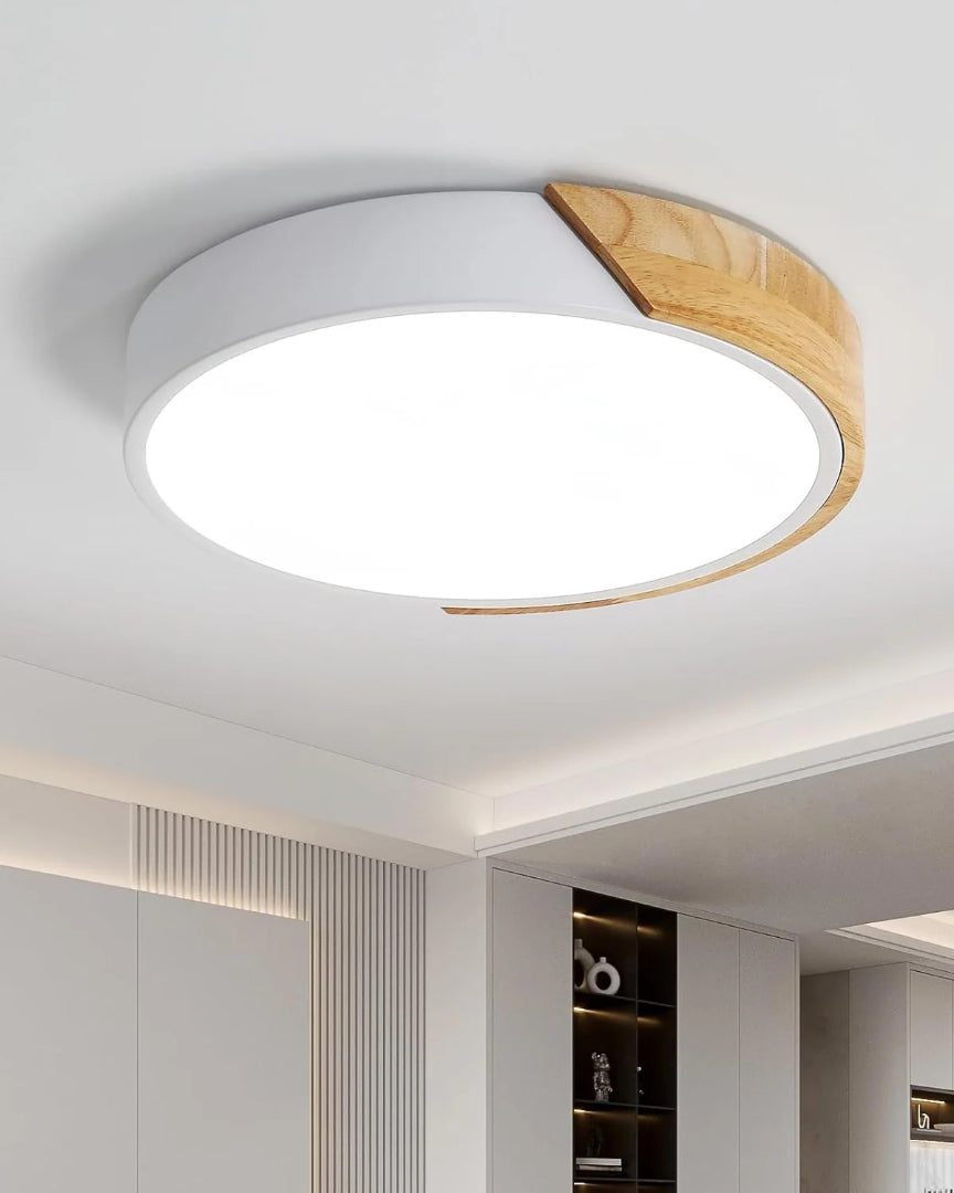Contemporaine houten LED plafondlamp