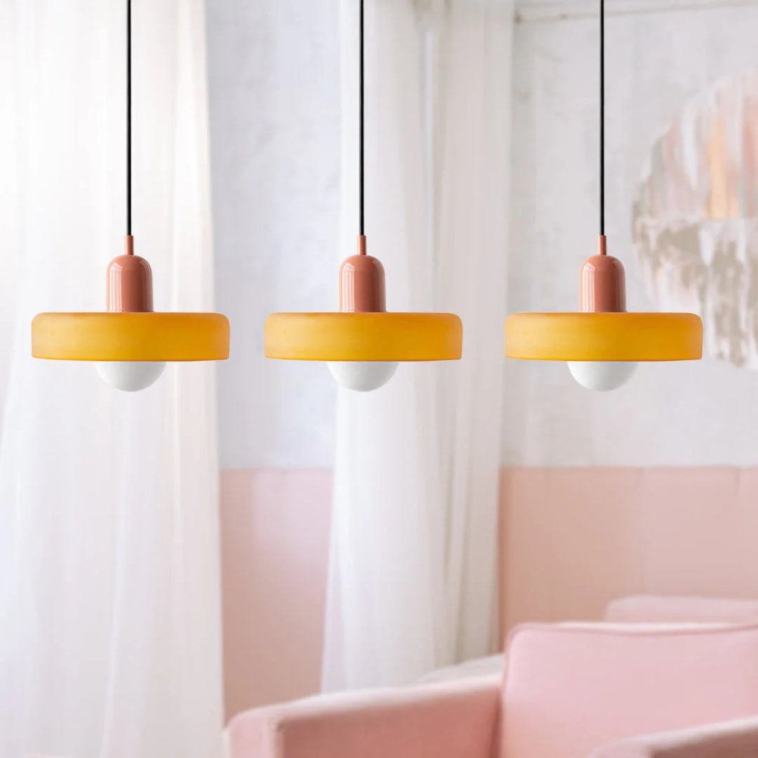 Retro glazen drievoudige hanglamp