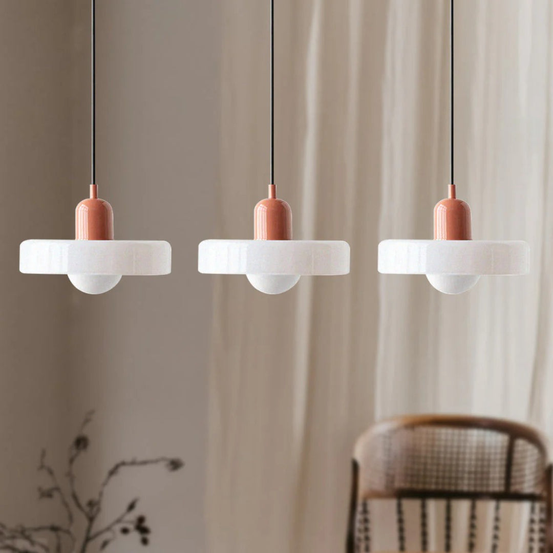 Retro glazen drievoudige hanglamp