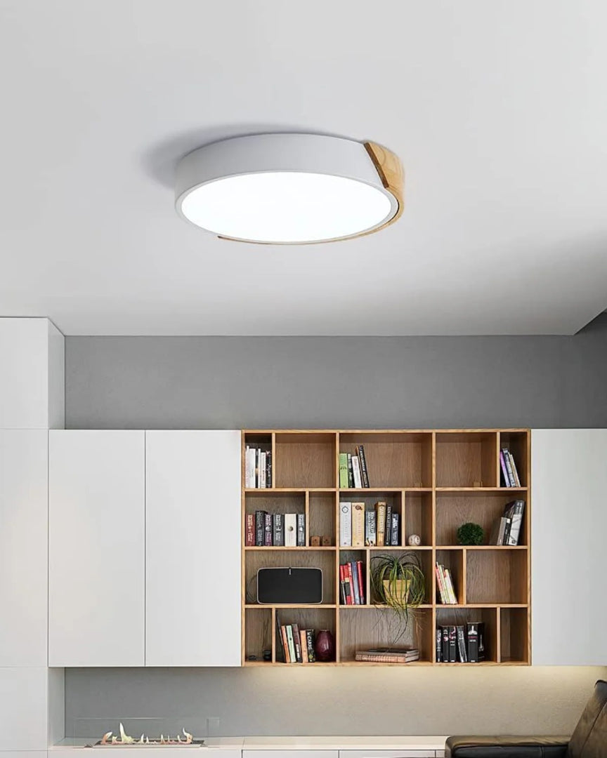 Contemporaine houten LED plafondlamp