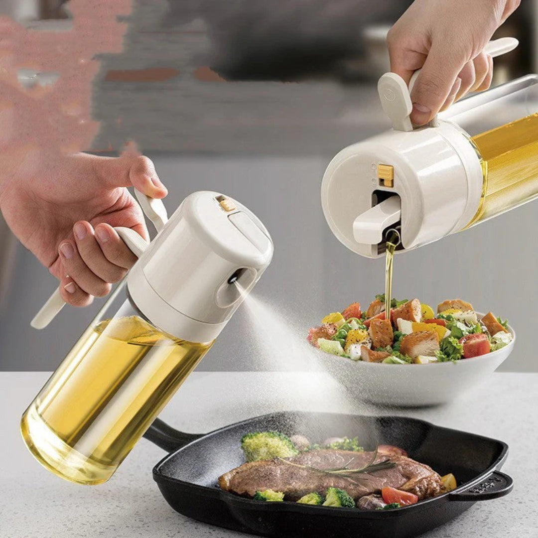 Glazen olie sprayer met drukpomp