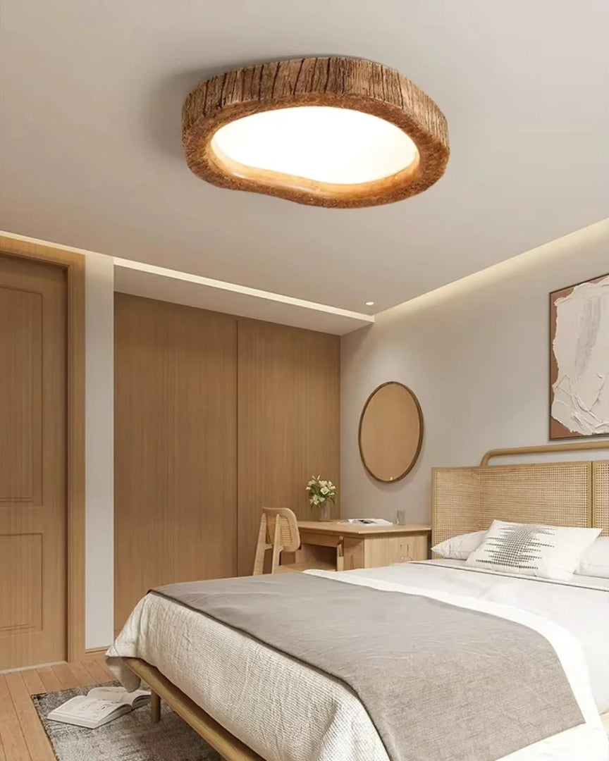 Rustieke houten LED plafondlamp