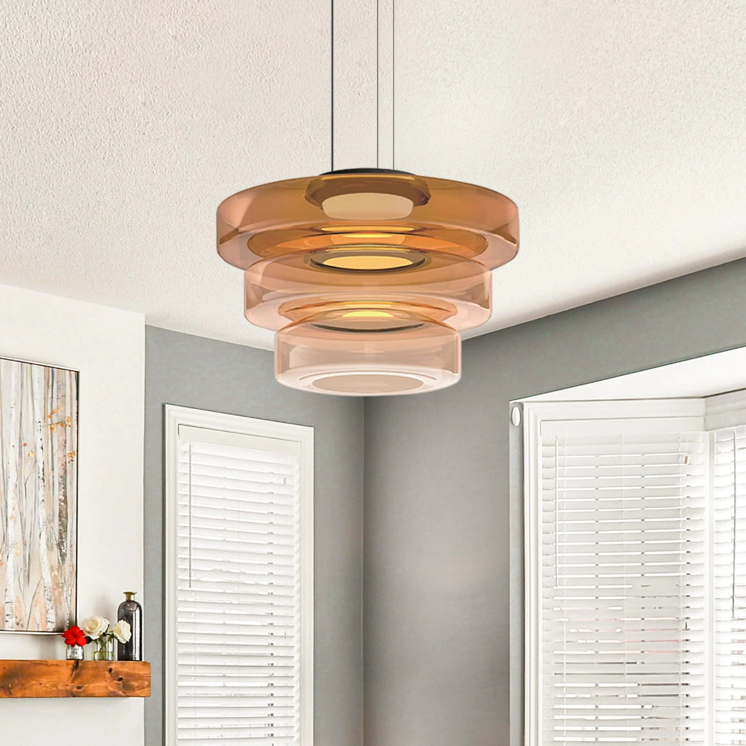 Gelaagde glazen LED hanglamp