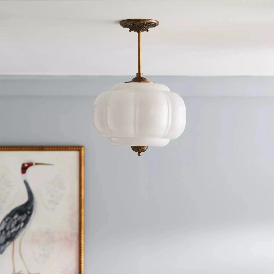 Vintage Geribbelde Glazen Plafondlamp