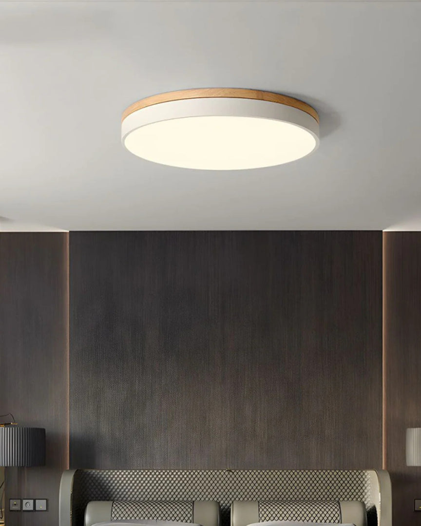Scandinavische houten LED plafondlamp