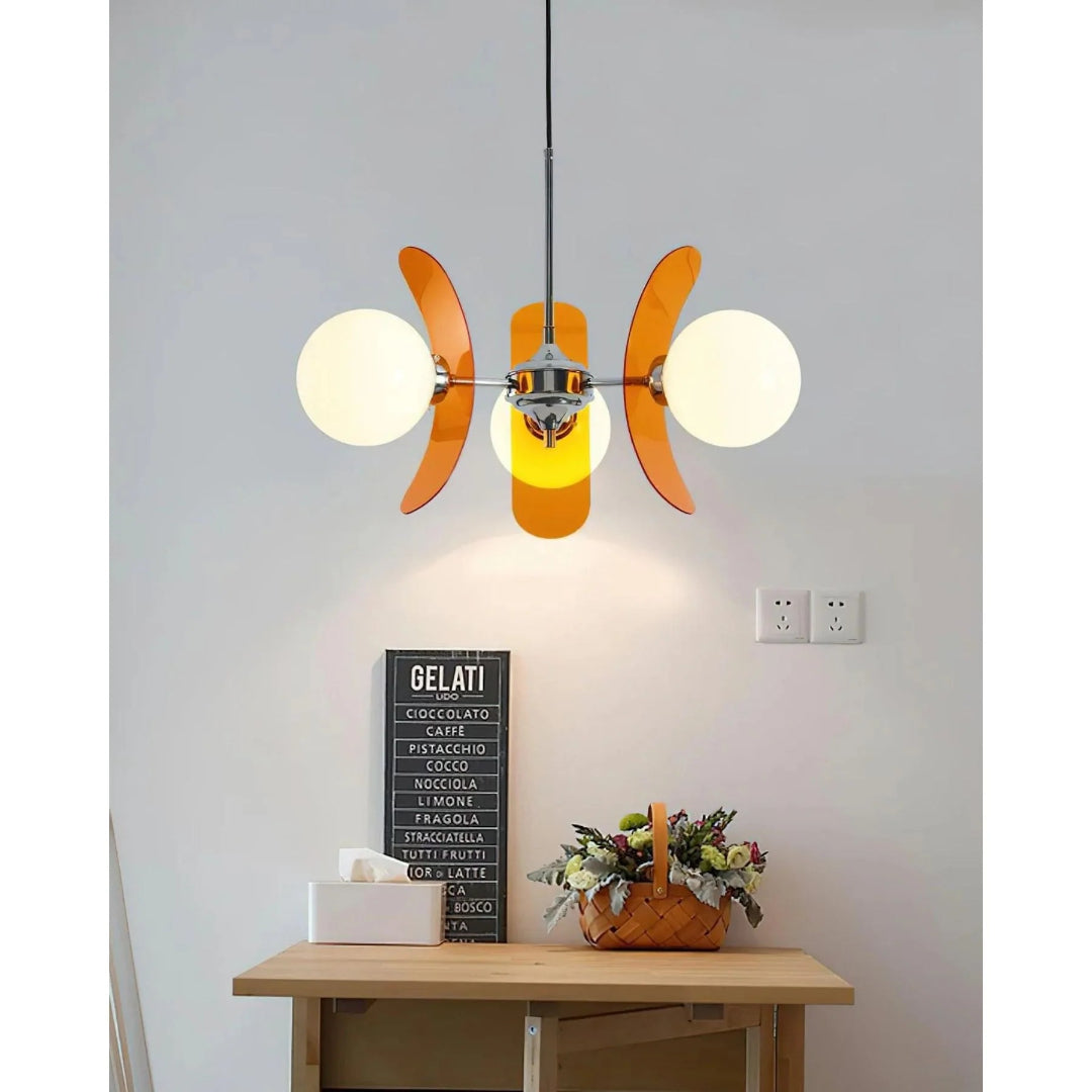 Mid-Century Glazen Hanglamp
