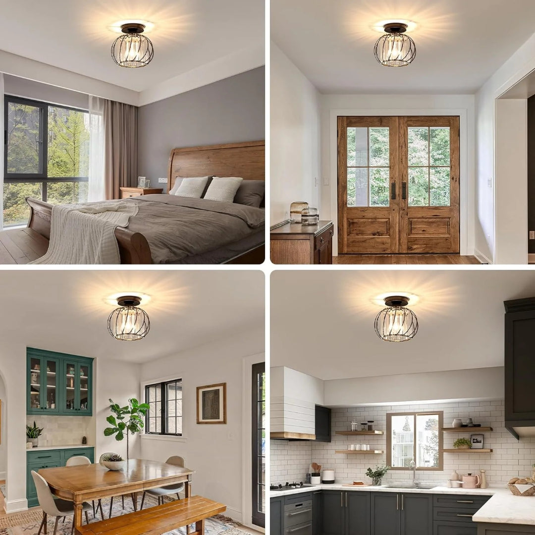 Vintage Kristallen Plafondlamp