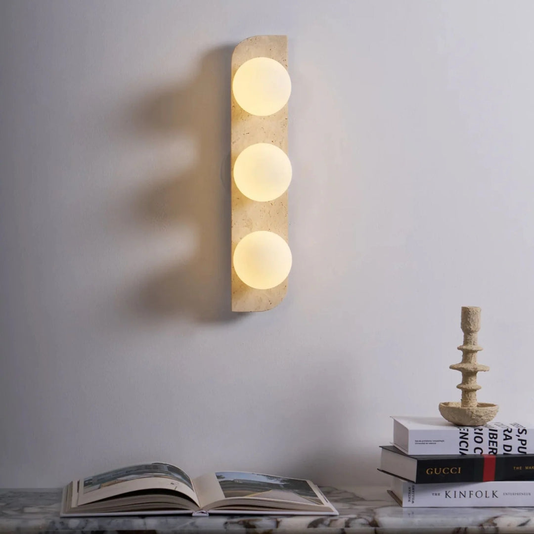 Ronde Stenen Wandlamp