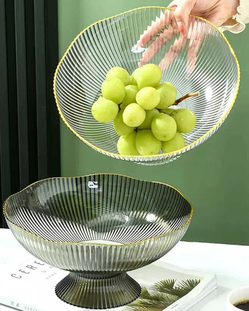 Minimalistische glazen fruitschaal