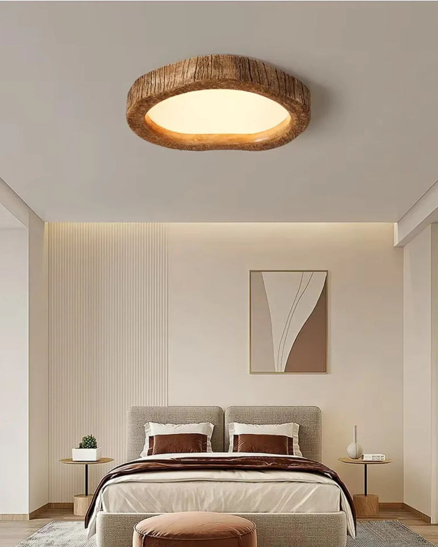 Rustieke houten LED plafondlamp