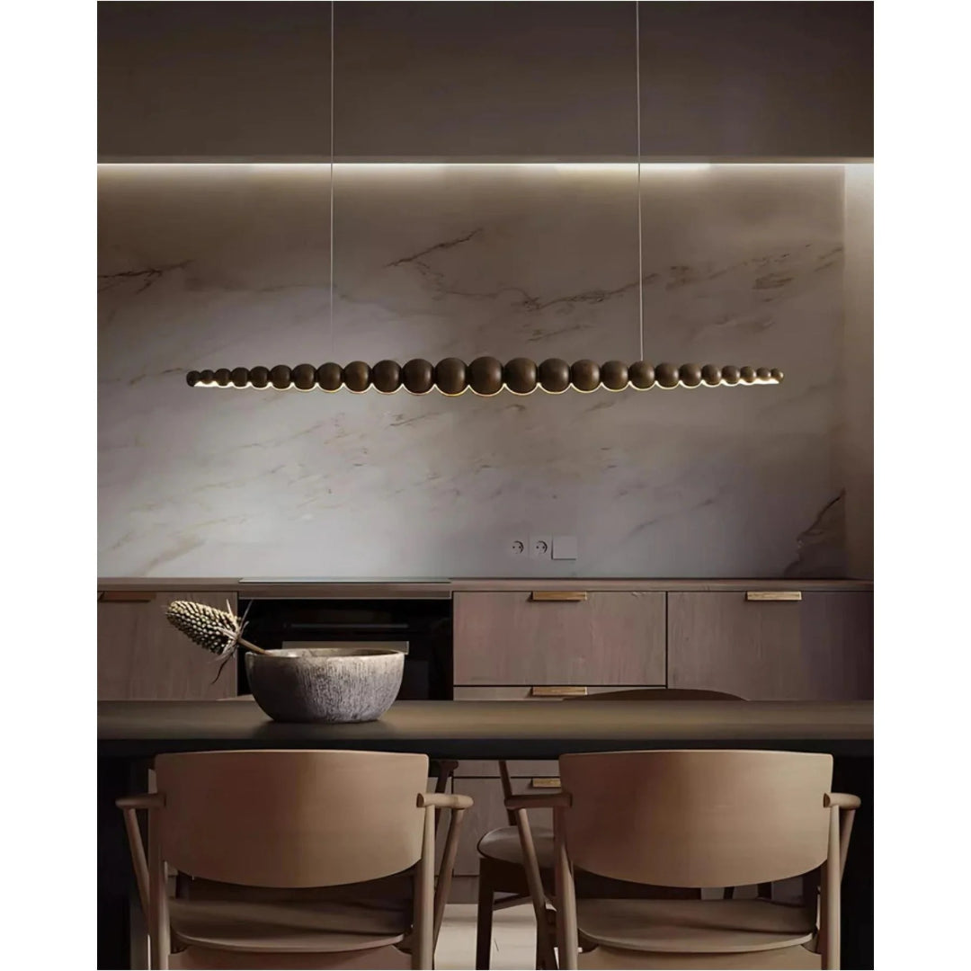 Minimalistische Houten Kralen Hanglamp