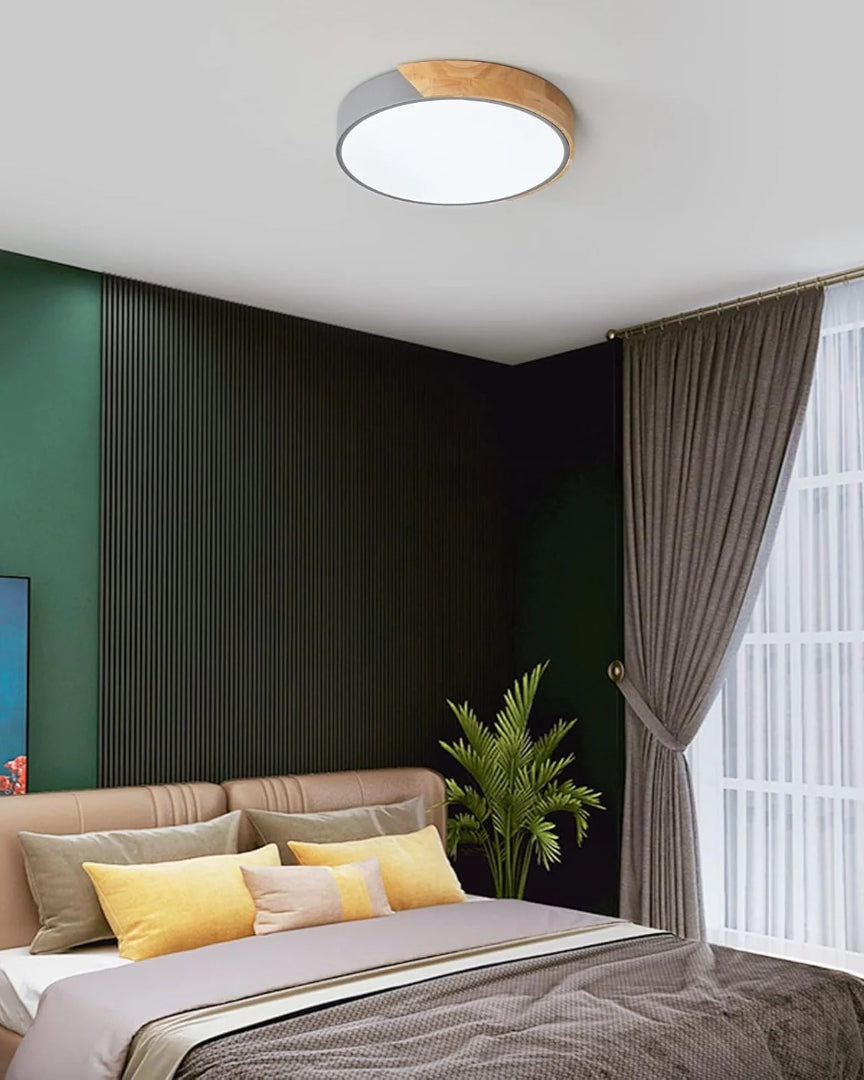 Contemporaine houten LED plafondlamp