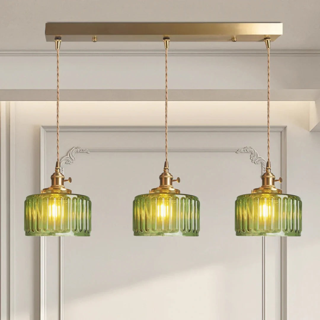 Geribbelde glazen hanglamp