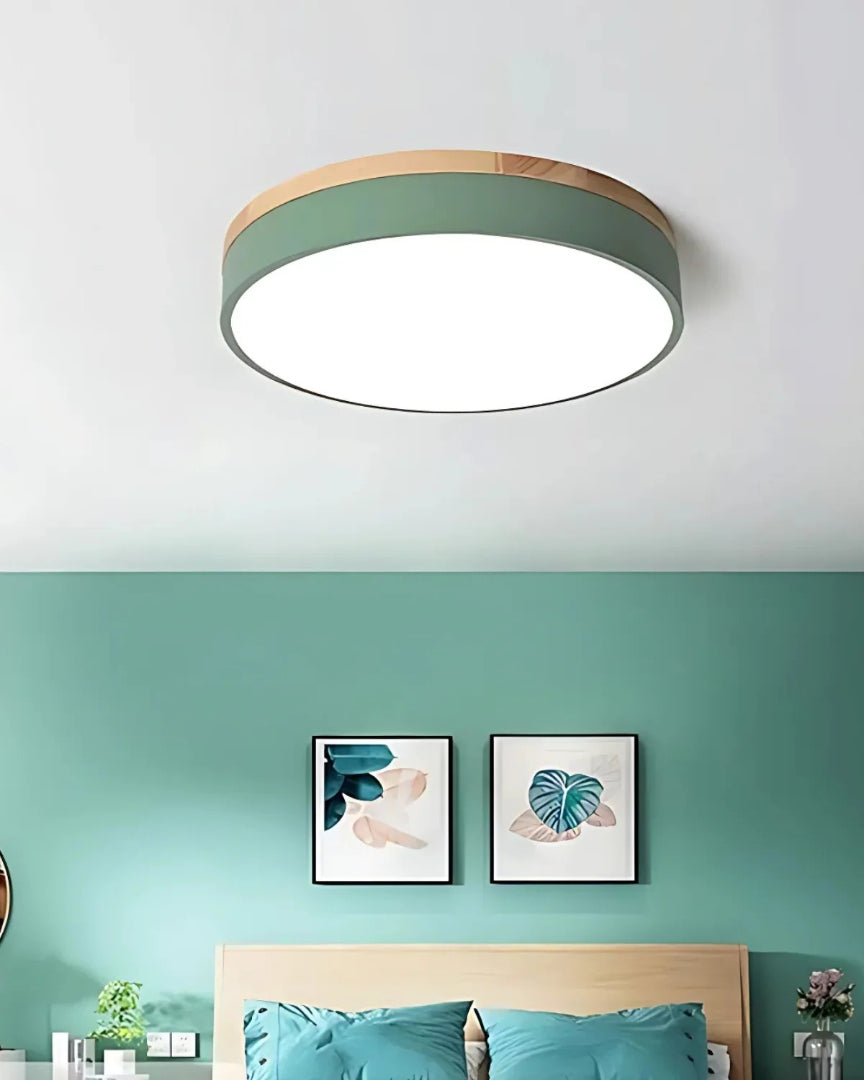 Scandinavische houten LED plafondlamp