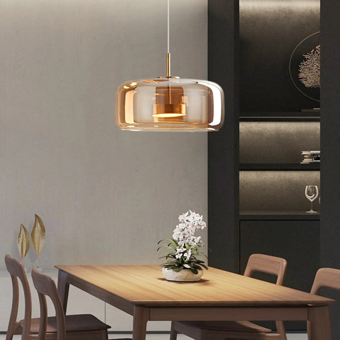 Glazen LED koepel hanglamp