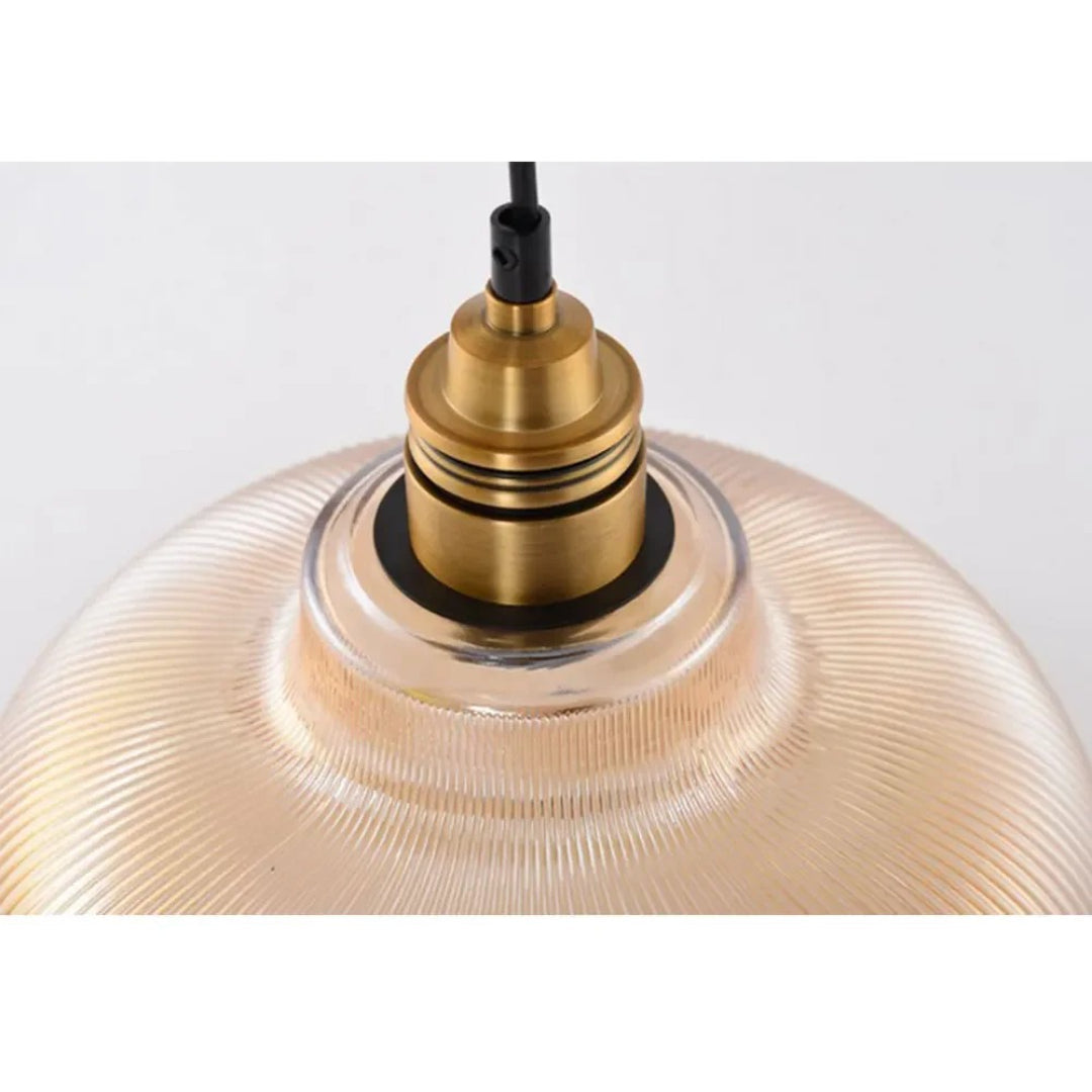 Vintage Geribbelde Glazen Hanglamp