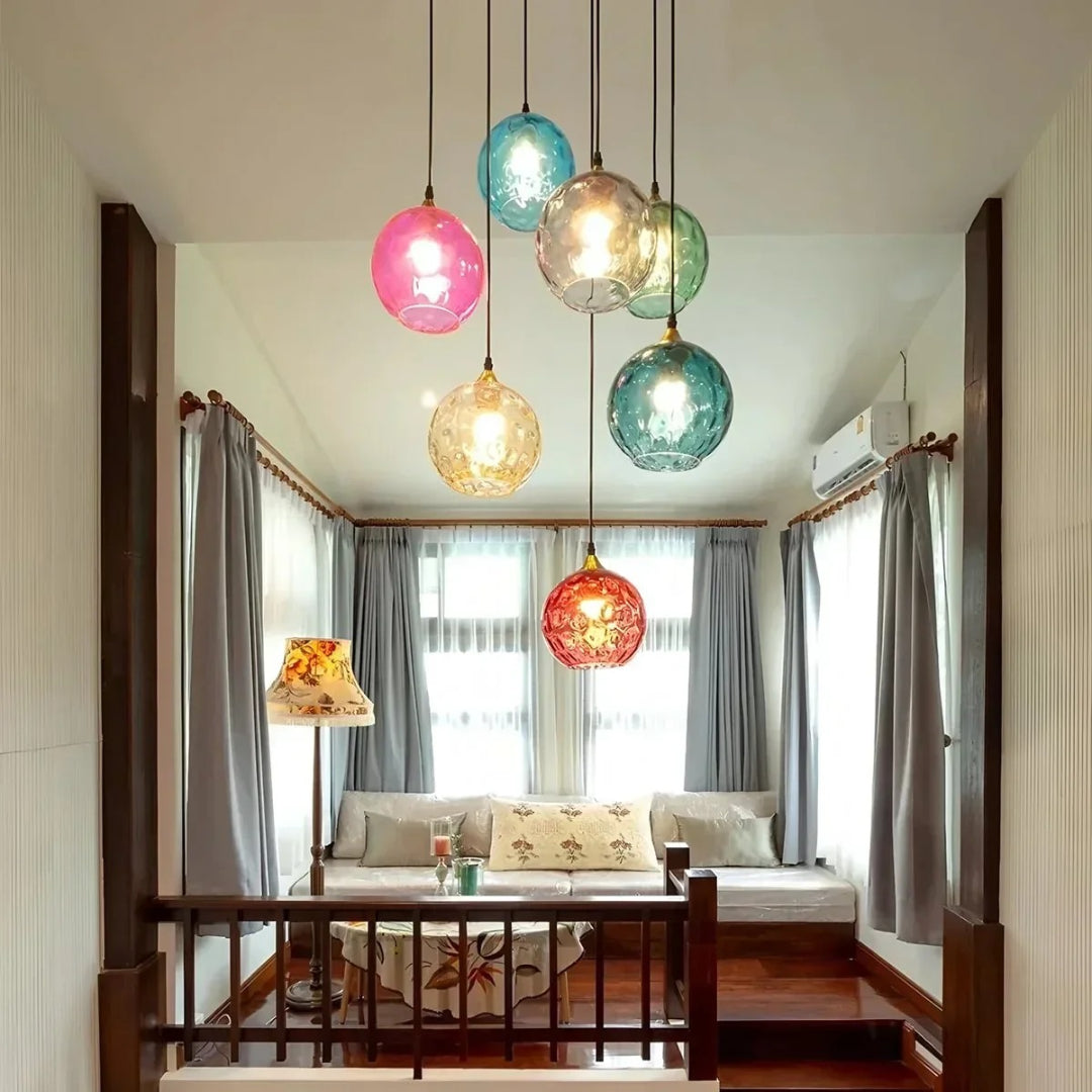 Hedendaagse Getextureerde Glazen Hanglamp
