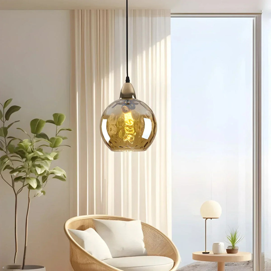 Hedendaagse Getextureerde Glazen Hanglamp