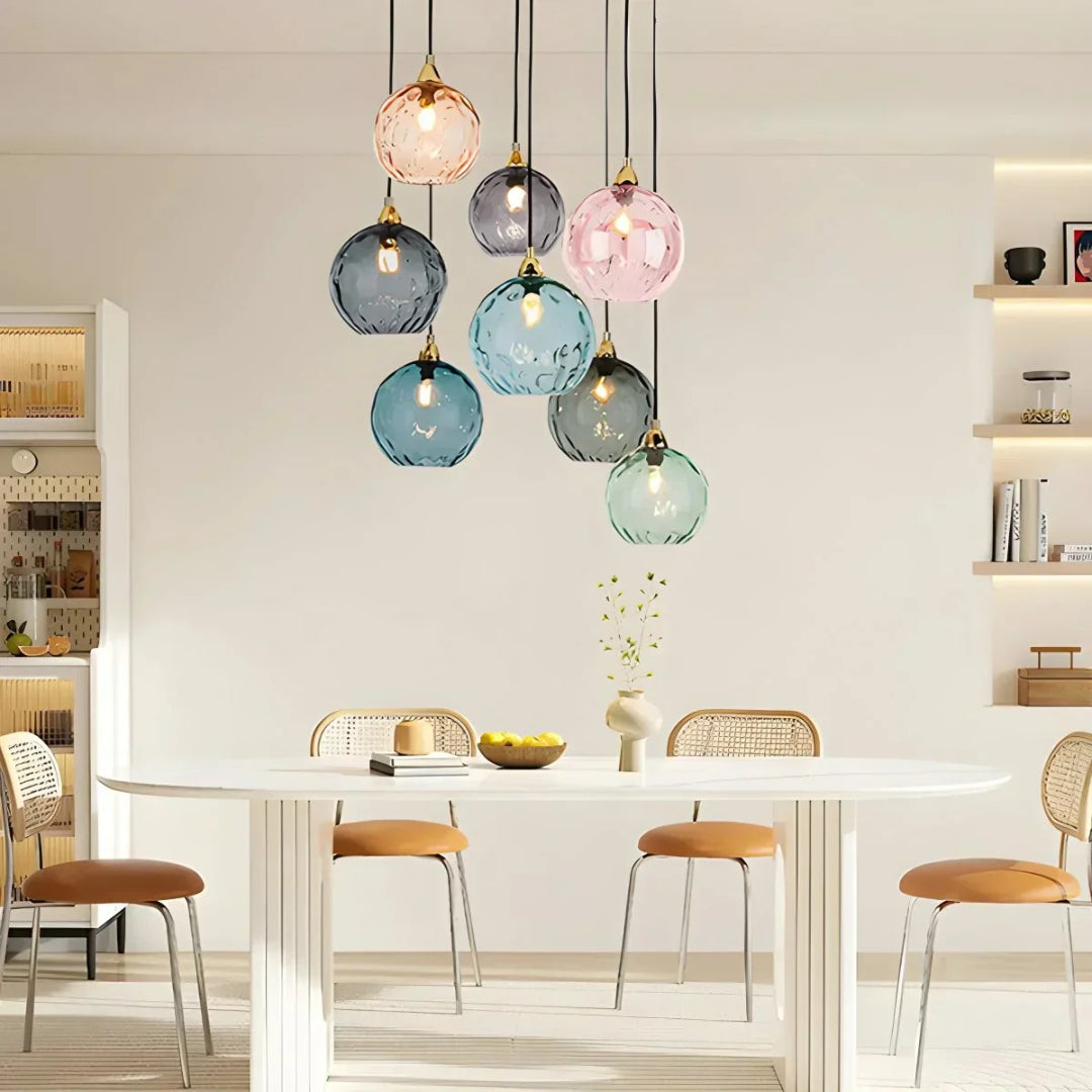 Hedendaagse Getextureerde Glazen Hanglamp