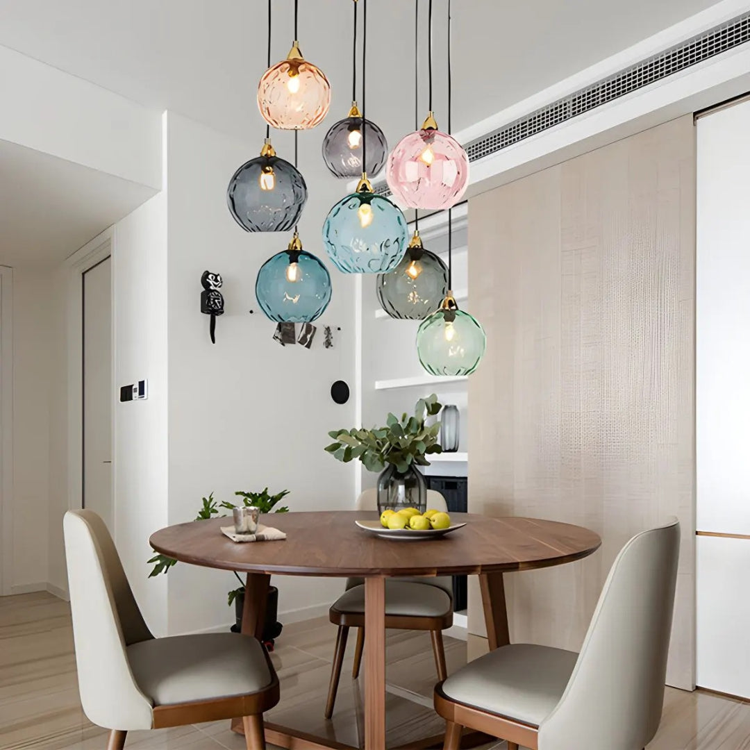Hedendaagse Getextureerde Glazen Hanglamp