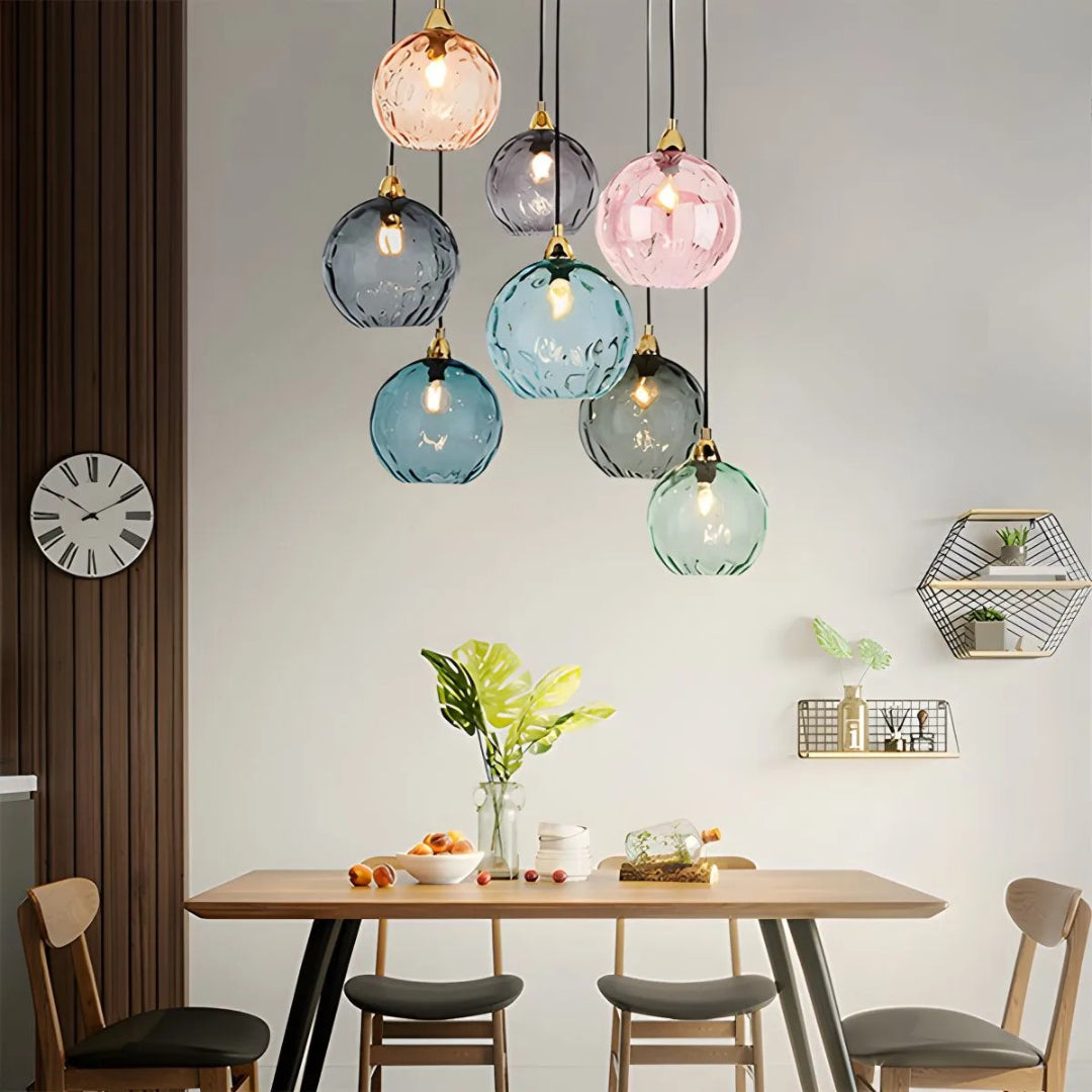 Hedendaagse Getextureerde Glazen Hanglamp