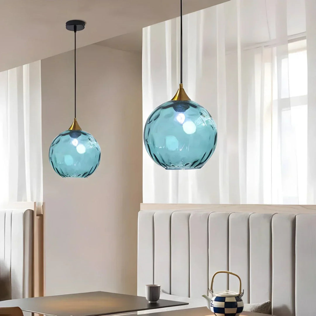 Hedendaagse Getextureerde Glazen Hanglamp