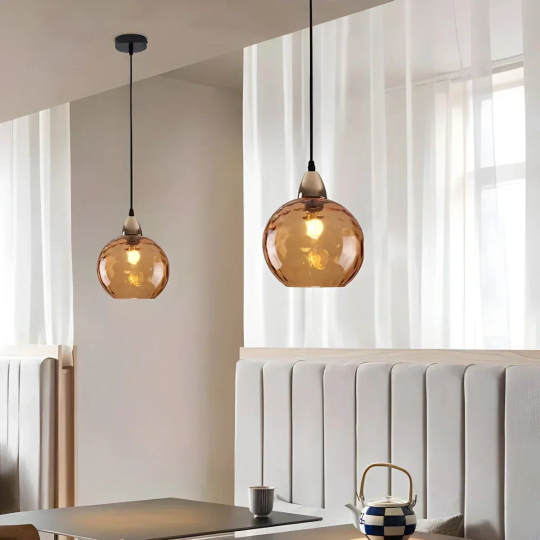 Hedendaagse Getextureerde Glazen Hanglamp