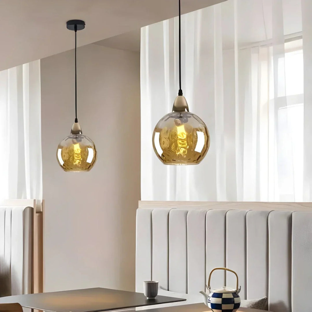 Hedendaagse Getextureerde Glazen Hanglamp