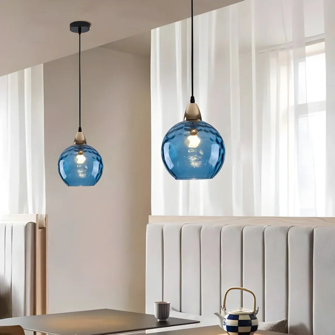 Hedendaagse Getextureerde Glazen Hanglamp