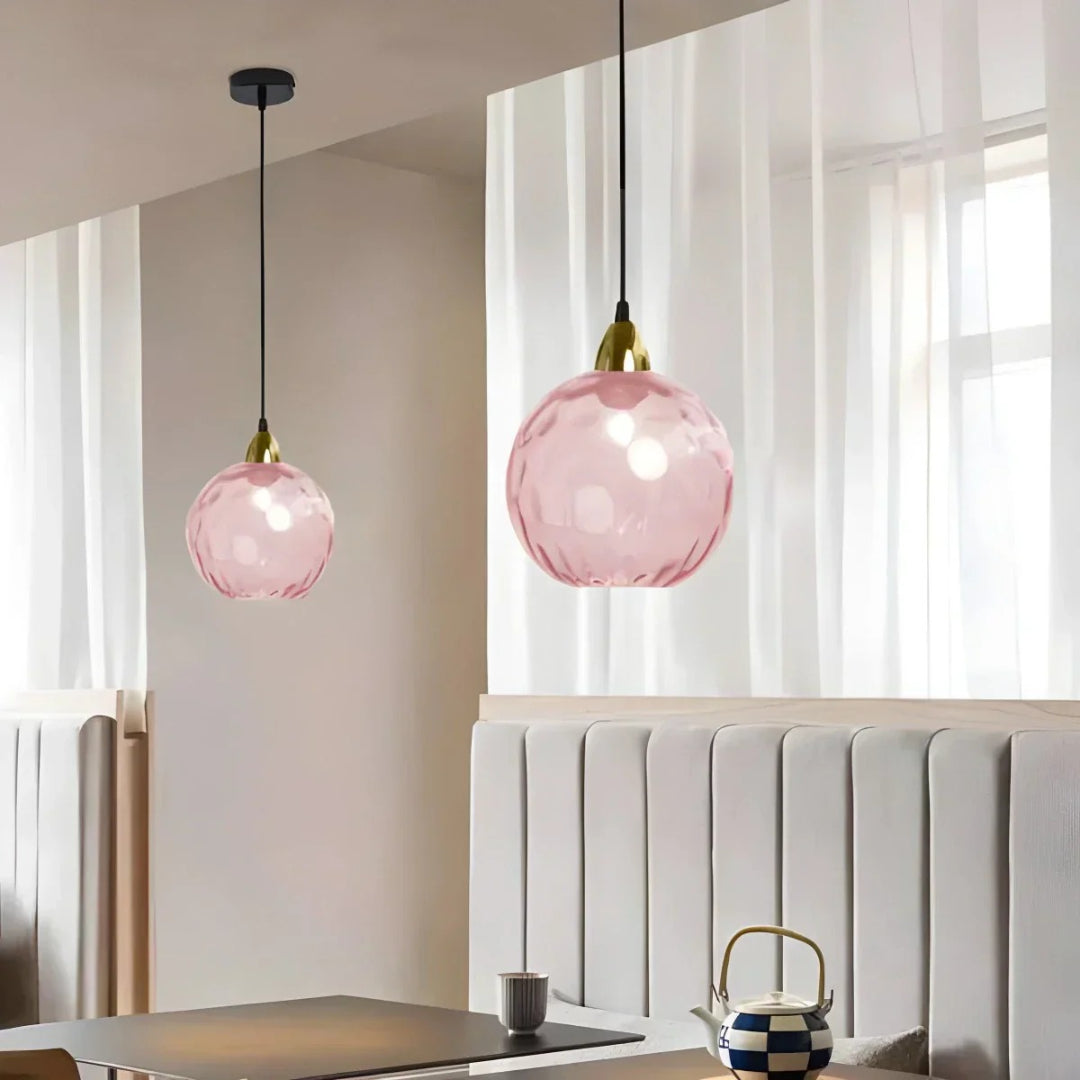 Hedendaagse Getextureerde Glazen Hanglamp