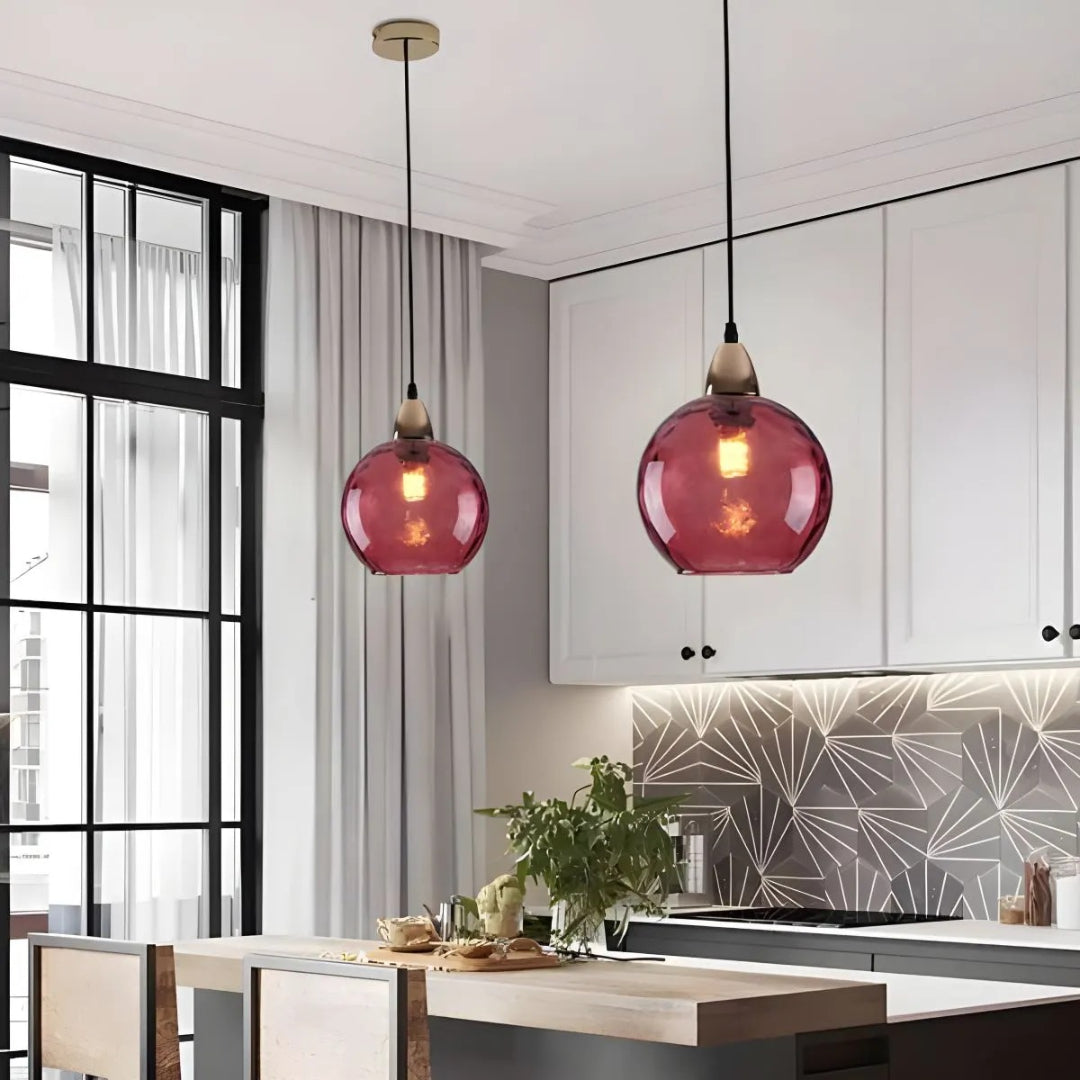 Hedendaagse Getextureerde Glazen Hanglamp